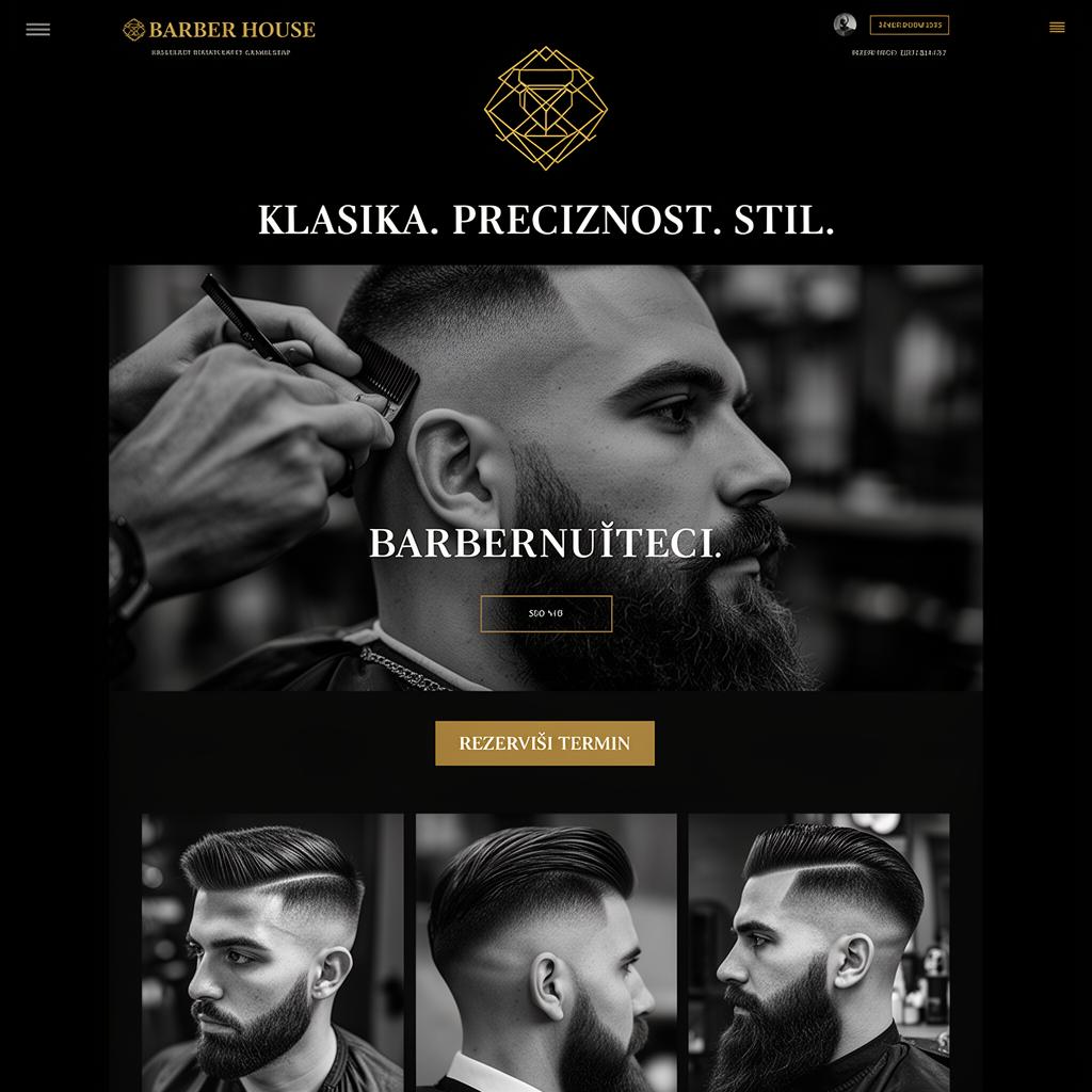 Barber House — koncept web stranice