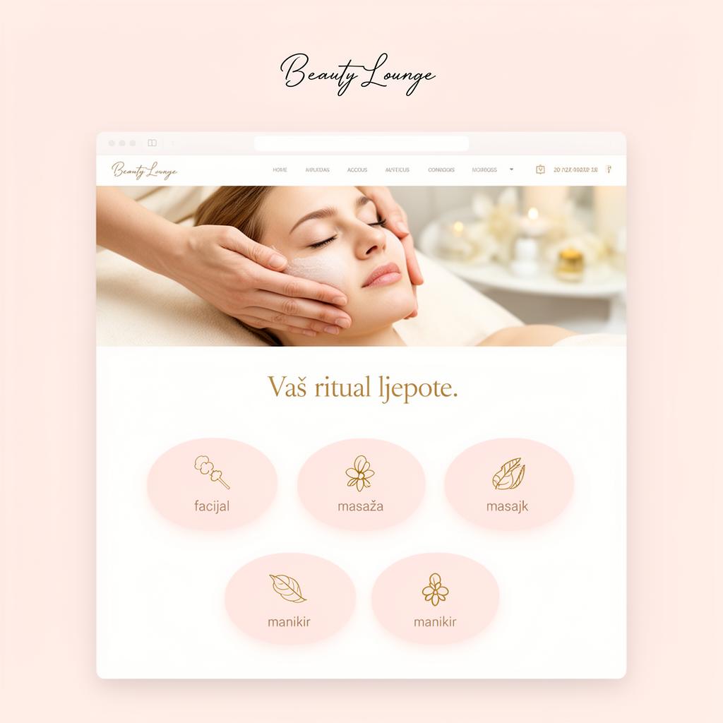 Beauty Lounge — koncept web stranice
