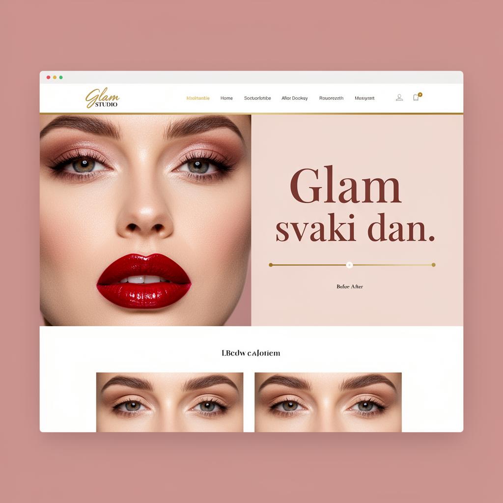 Glam Studio — koncept web stranice