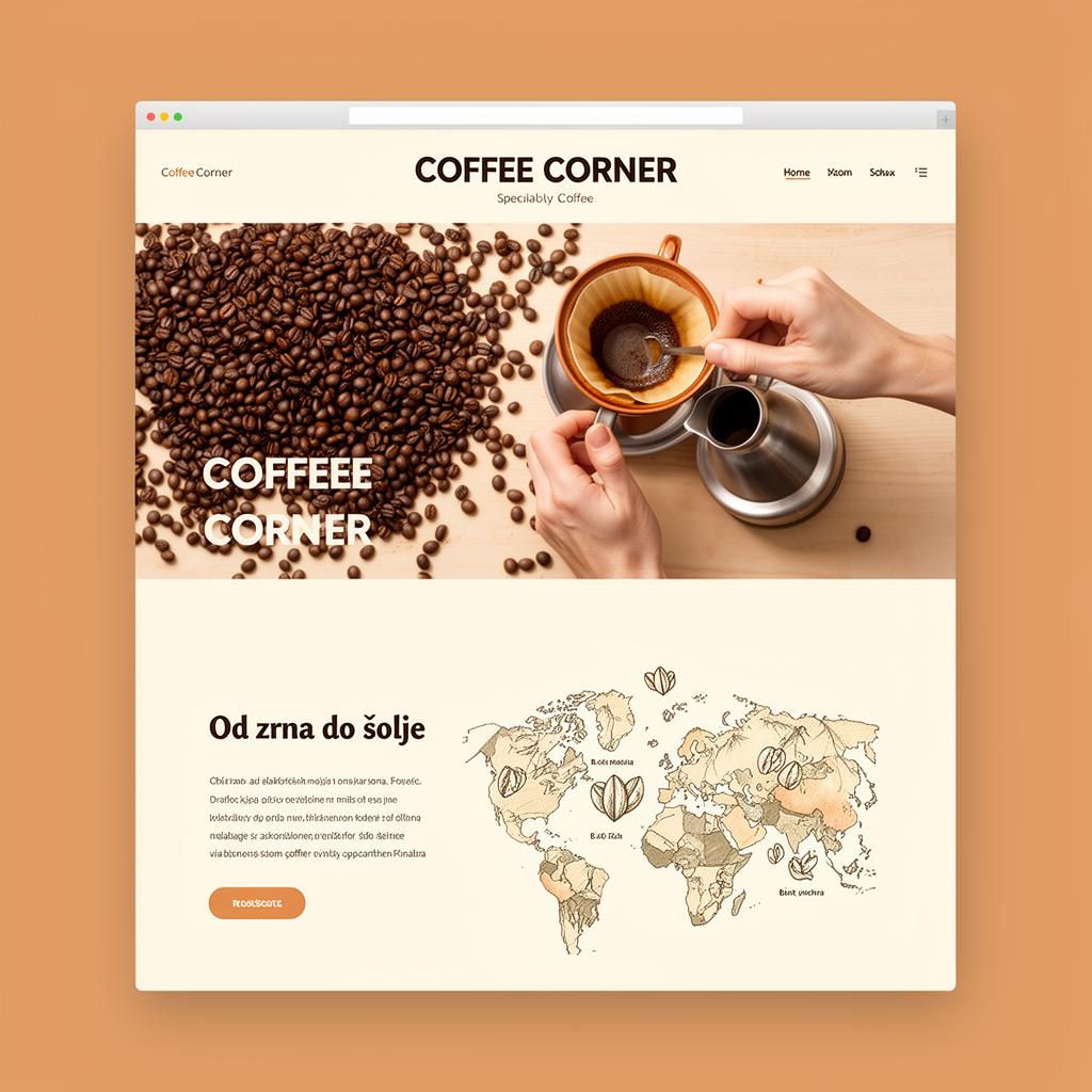 Coffee Corner — koncept web stranice