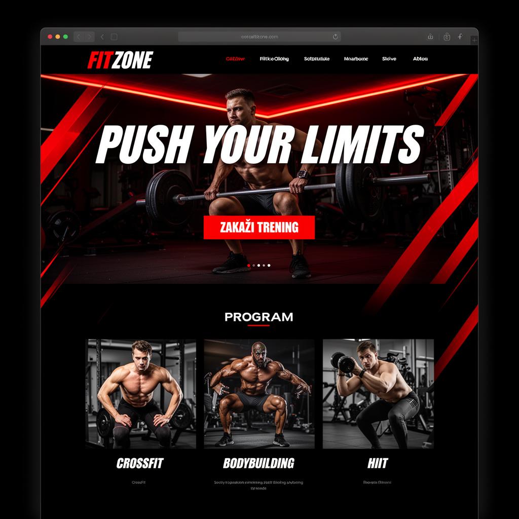 Fit Zone — koncept web stranice