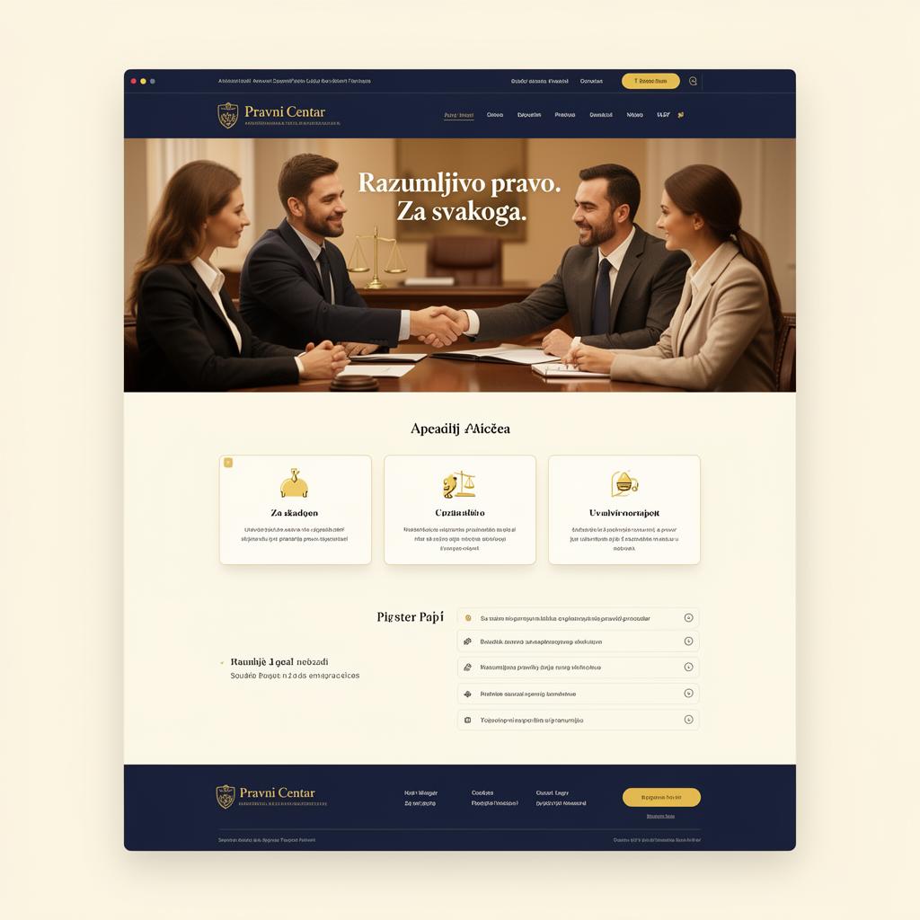 Pravni Centar — koncept web stranice