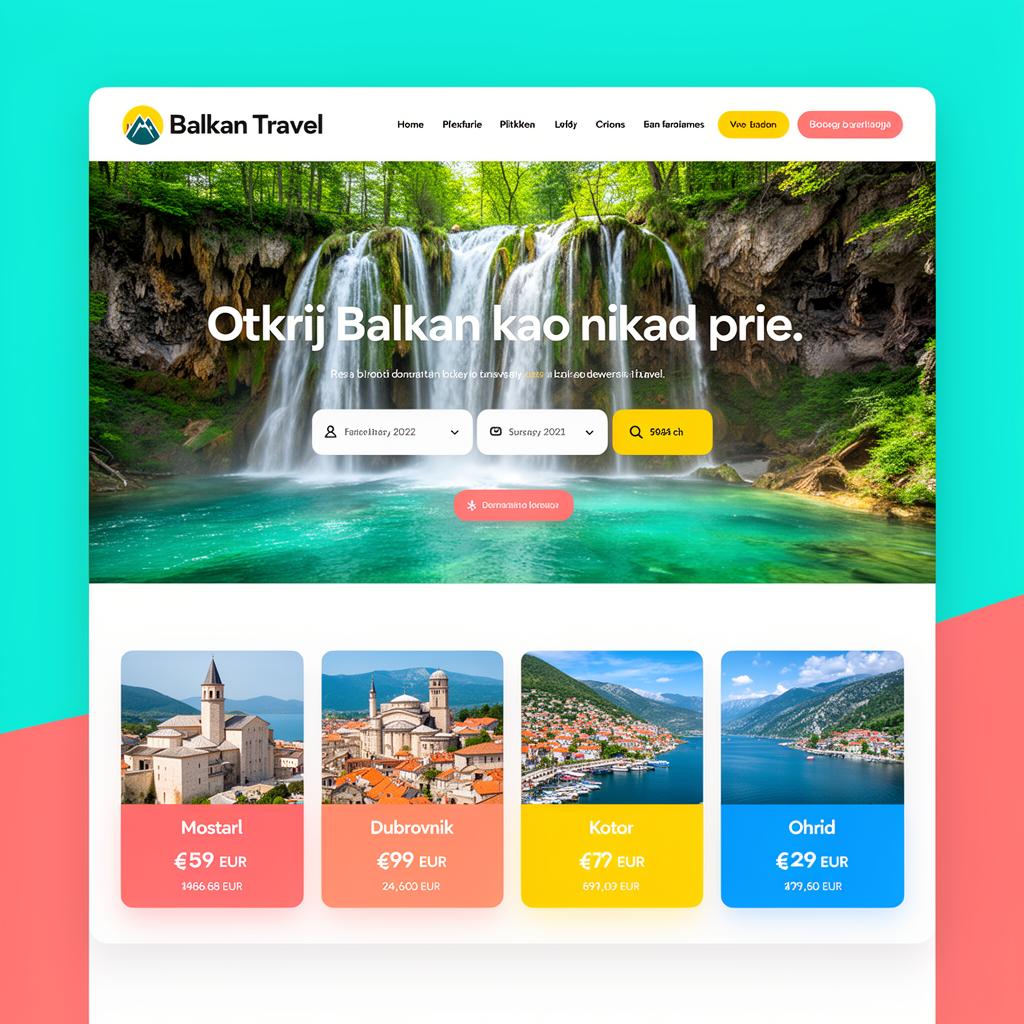 Balkan Travel — koncept web stranice