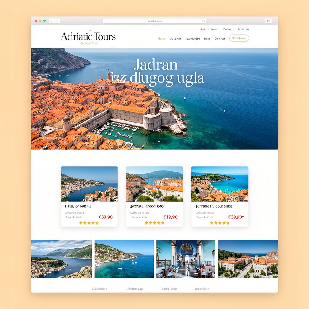 Adriatic Tours — koncept web stranice