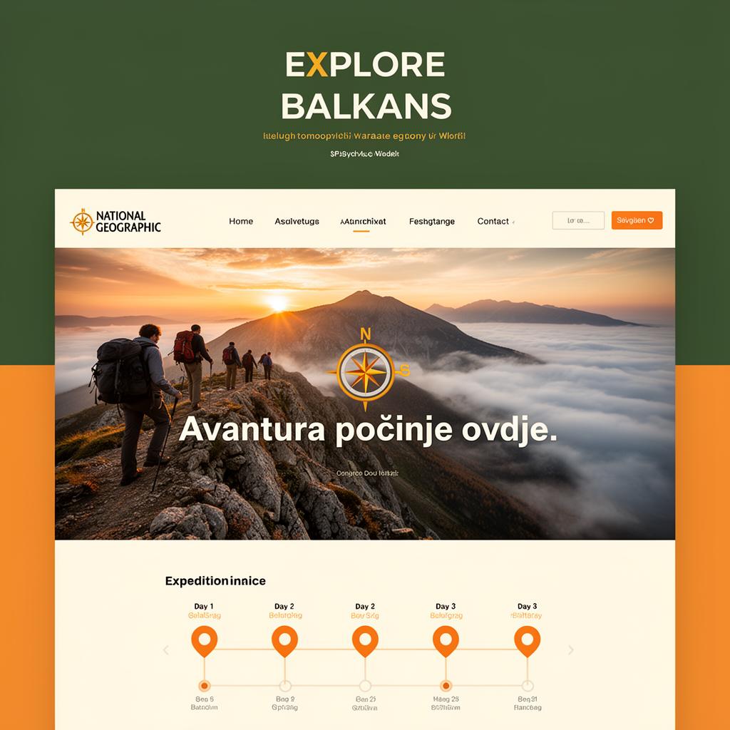 Explore Balkans — koncept web stranice